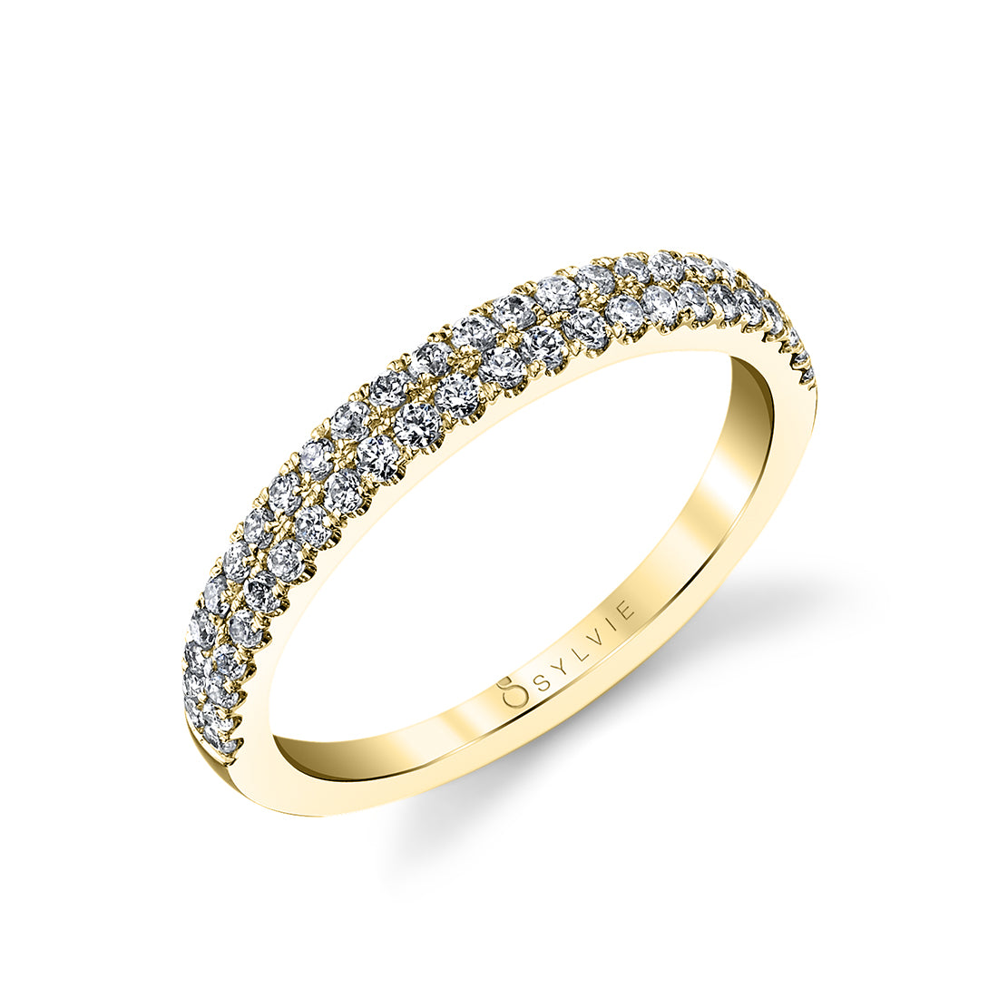 (18K Yellow) Double Row Wedding Band