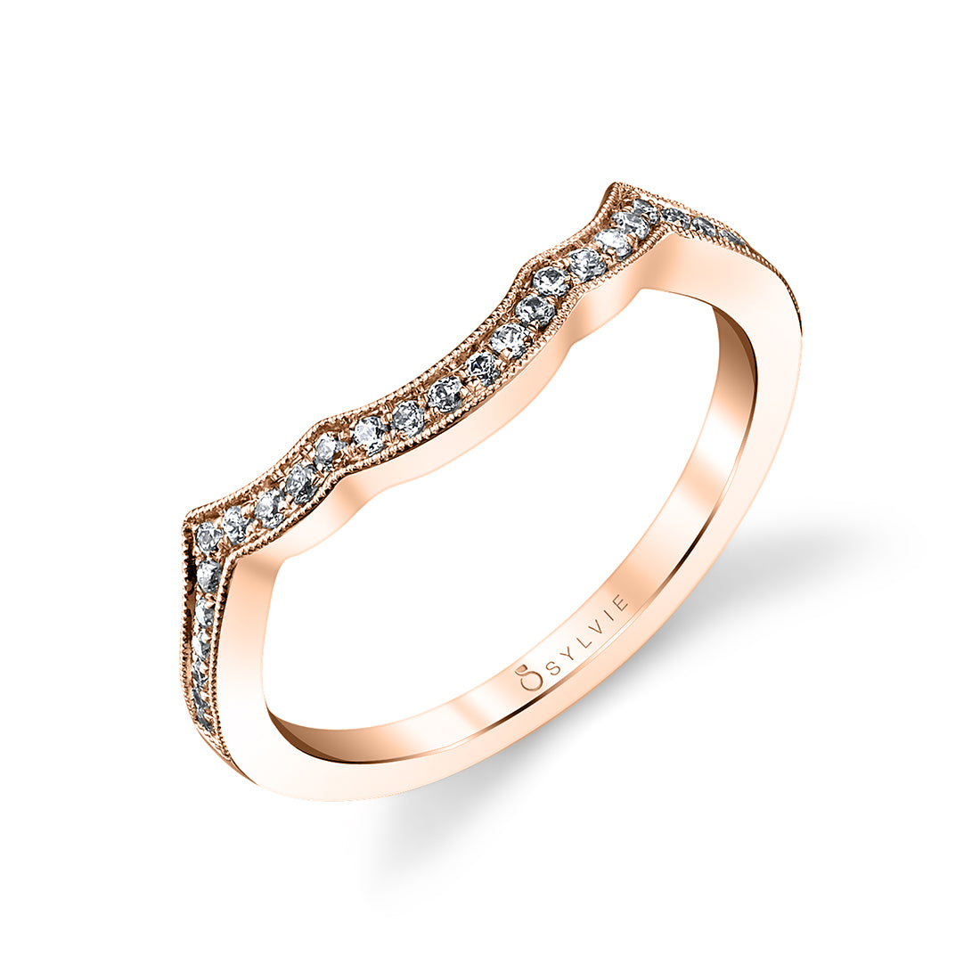 (18K Rose) Vintage Inspired Wedding Band