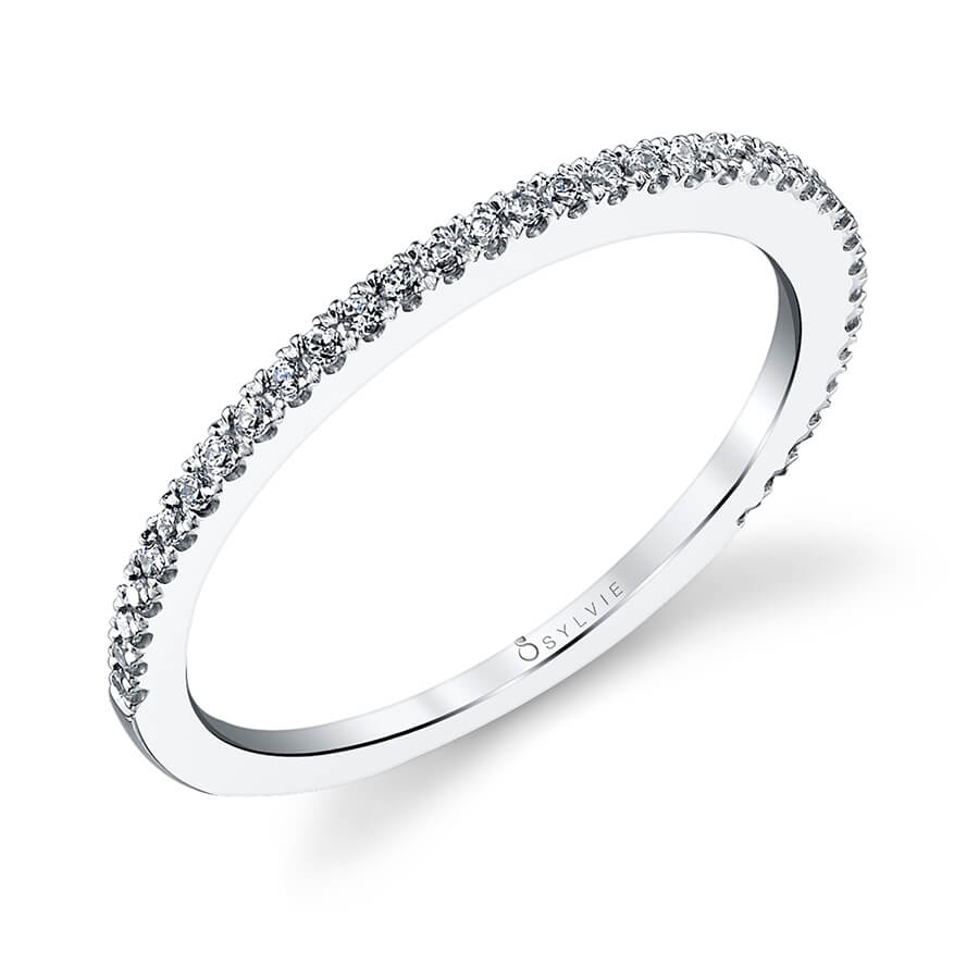 (Platinum White) Classic Diamond Wedding Band