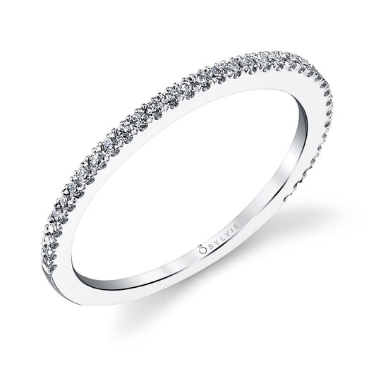 (Platinum White) Classic Diamond Wedding Band