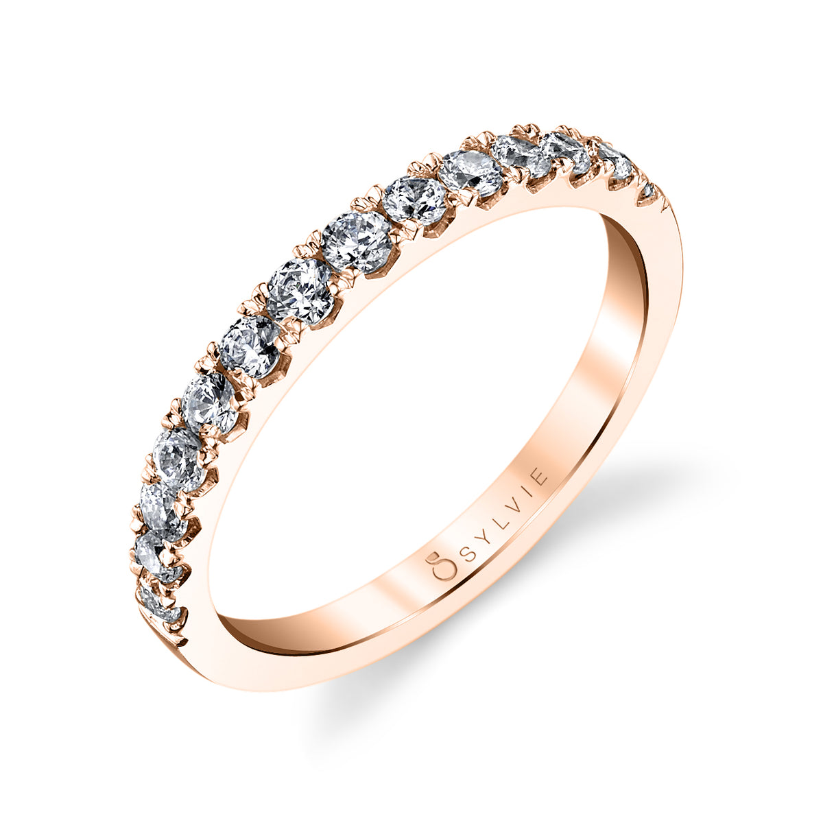 (18K Rose) Classic Wedding Band - Luna