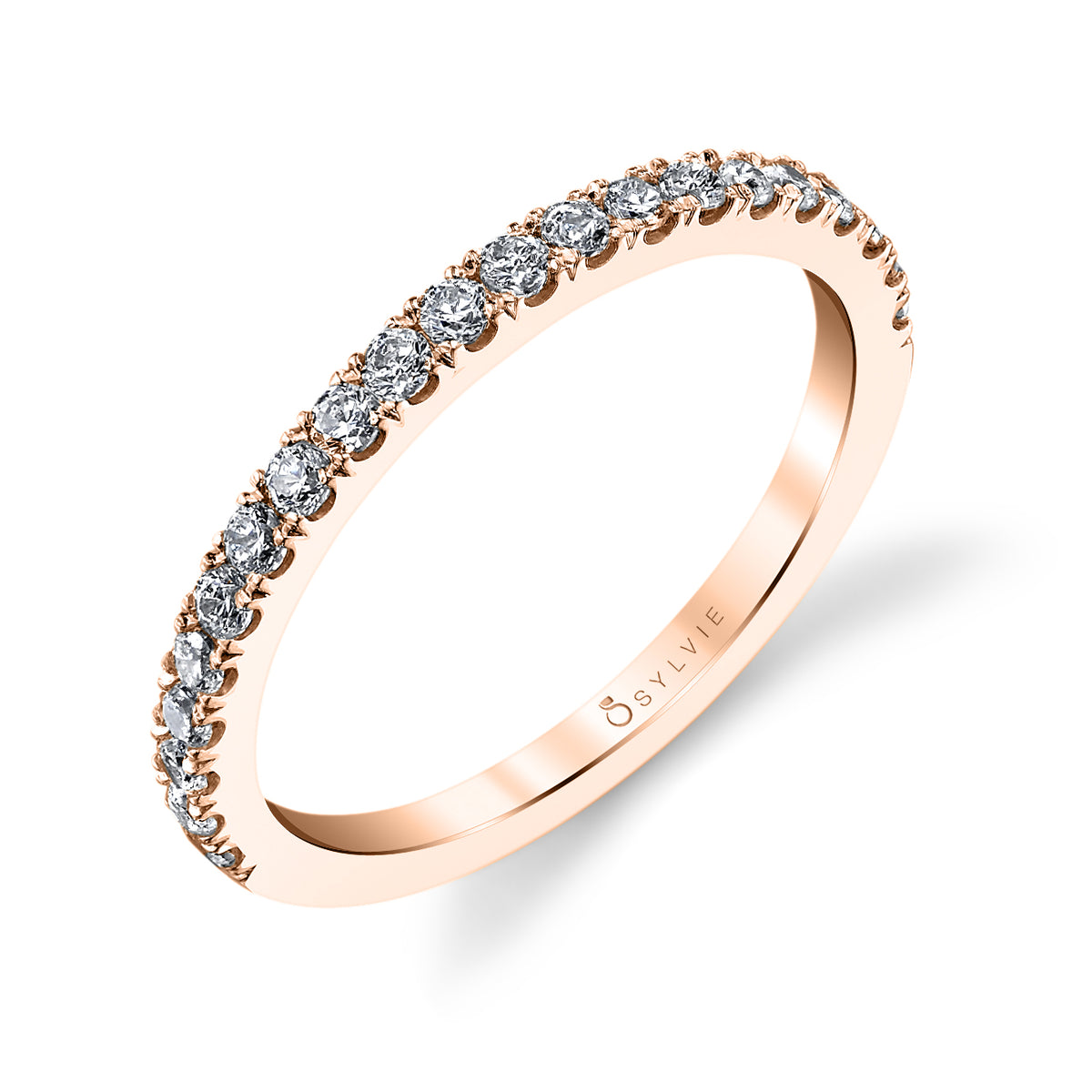 (18K Rose) Classic Wedding Band - Marielle