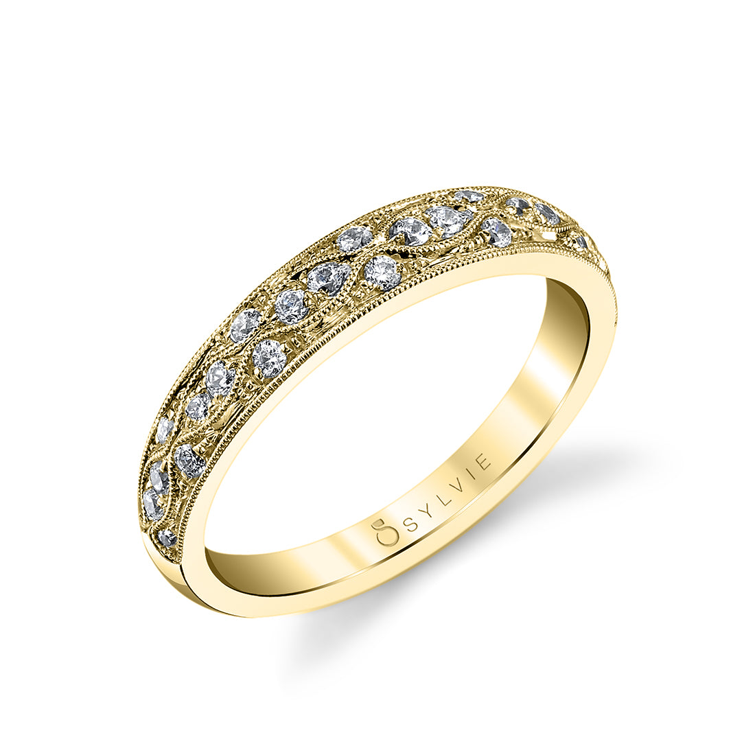 (18K Yellow) Vintage Inspired Wedding Band