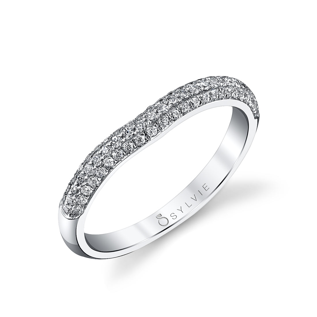 (Gallery) Three Row Pave Wedding Band - Naomie