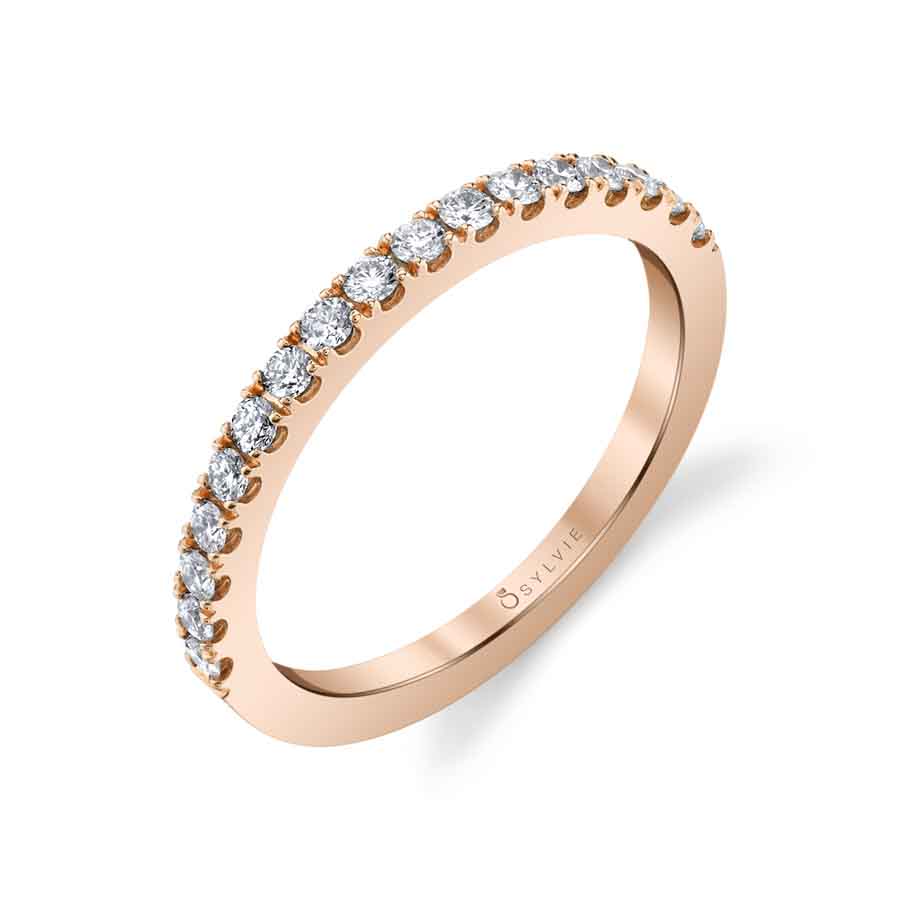 (14K Rose) Classic Wedding Band - Jacalyn