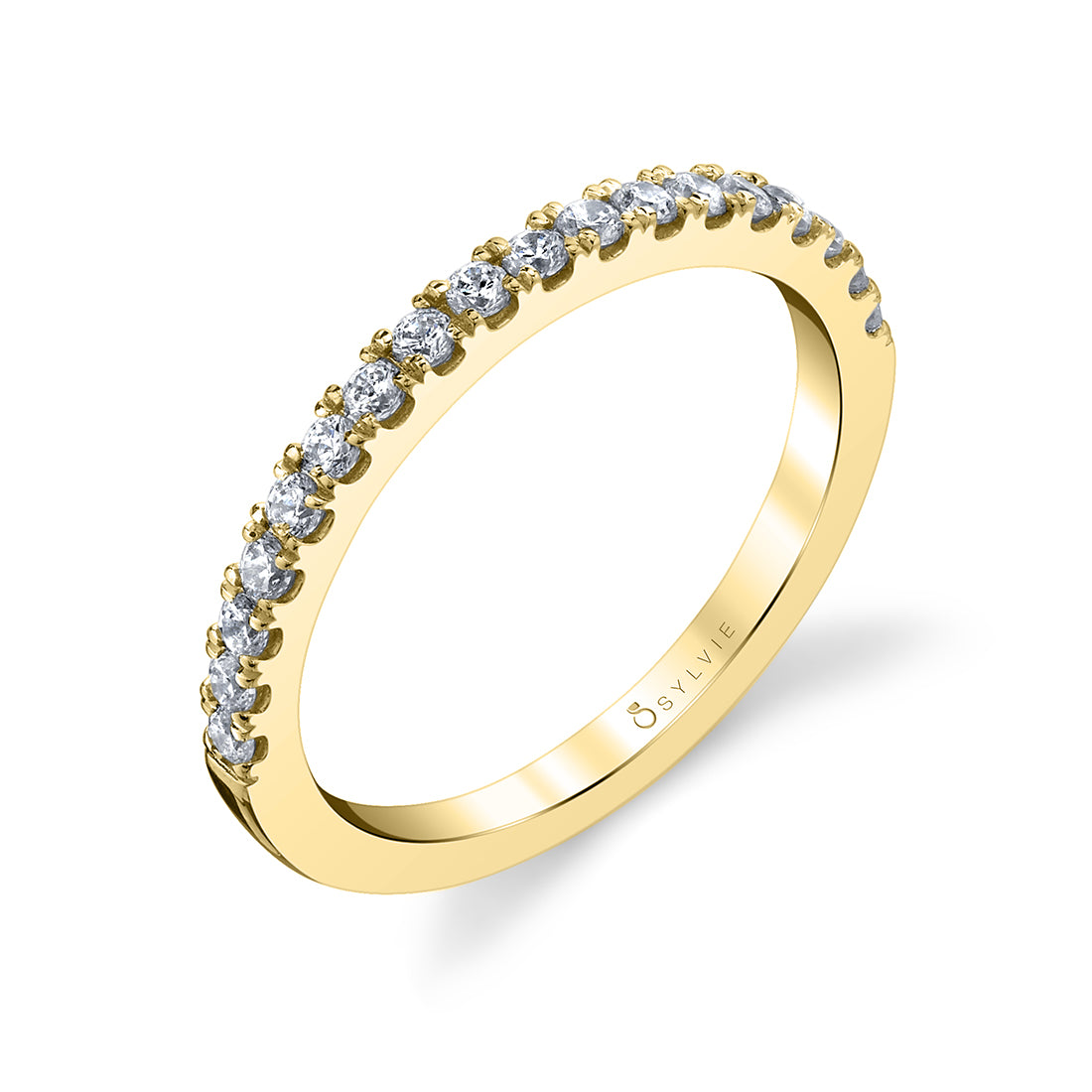 (14K Yellow) Classic Diamond Wedding Band - Olivia