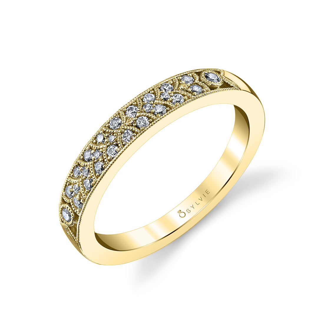 (14K Yellow) Vintage Inspired Wedding Band