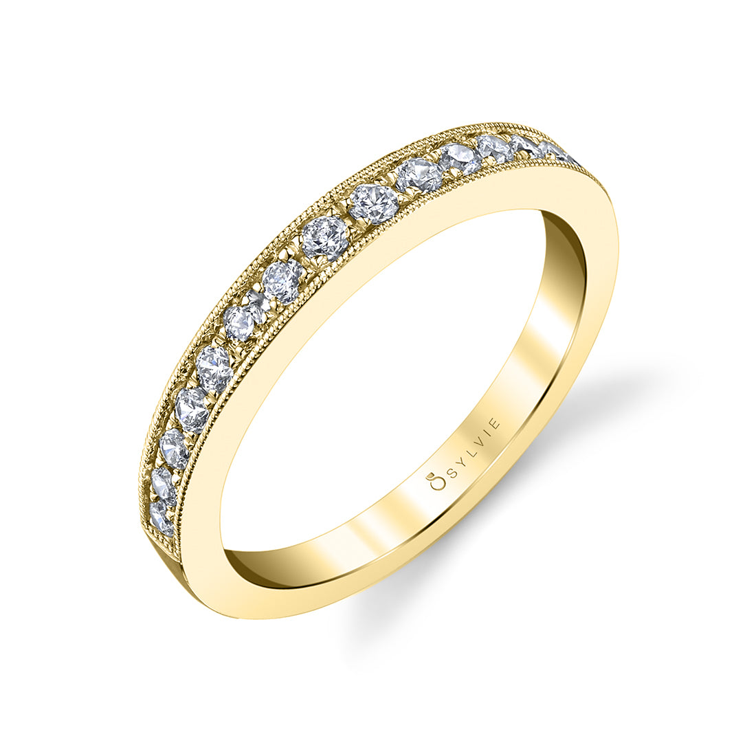 (14K Yellow) Classic Diamond Wedding Band - Cassie