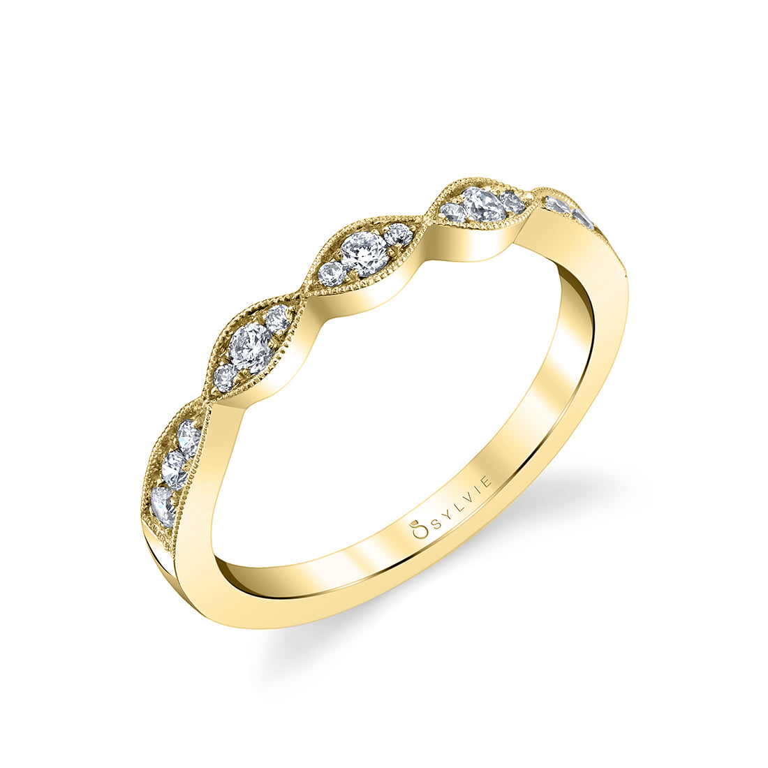 (14K Yellow) Vintage Inspired Wedding Band - Esme
