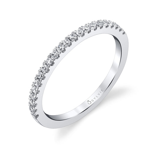 (Platinum White) Classic Diamond Wedding Band - Aurore