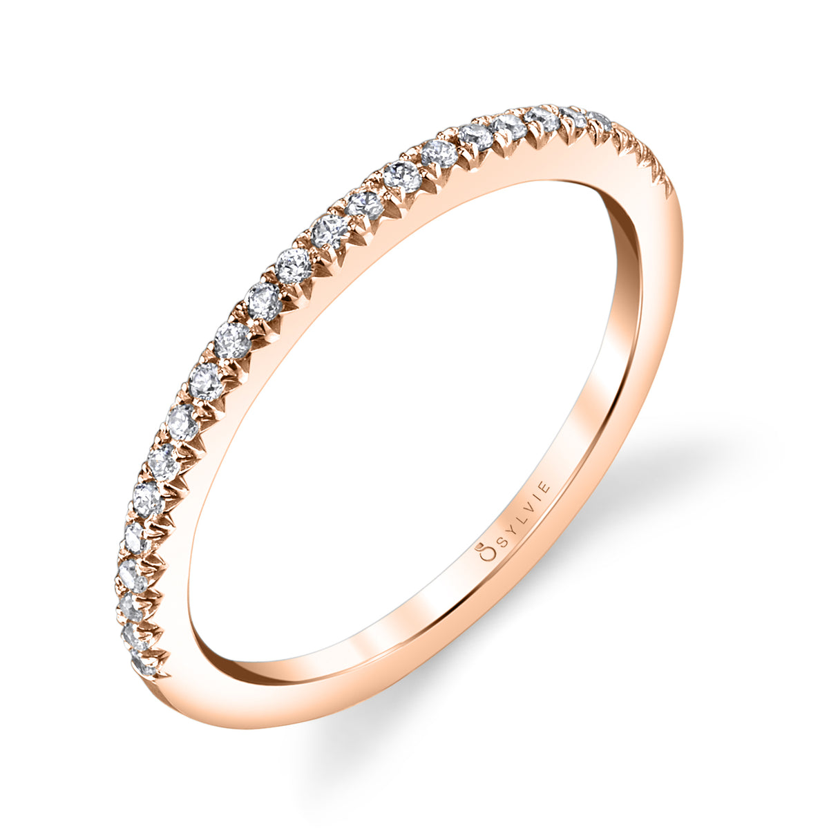 (14K Rose) Classic Wedding Band - Camilla