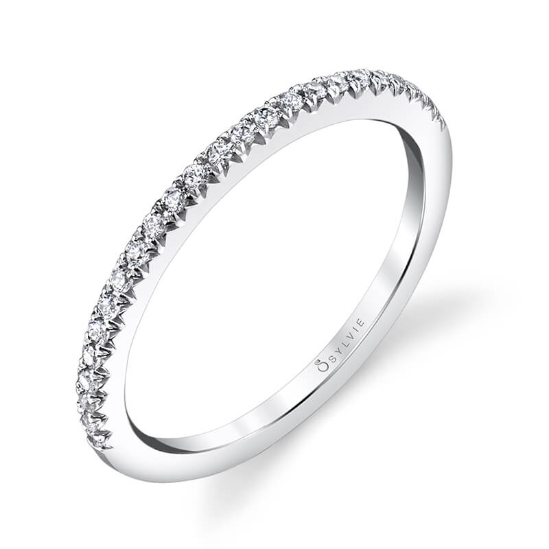 (18K White) Classic Wedding Band - Camilla