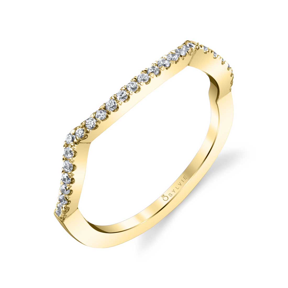 (14K Yellow) Contoured Wedding Band