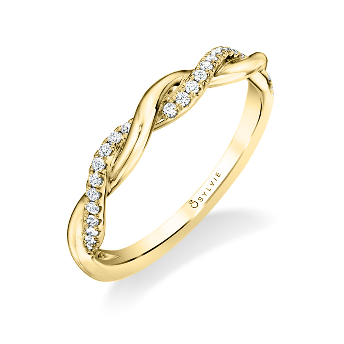 (18K Yellow) Modern Spiral Wedding Band