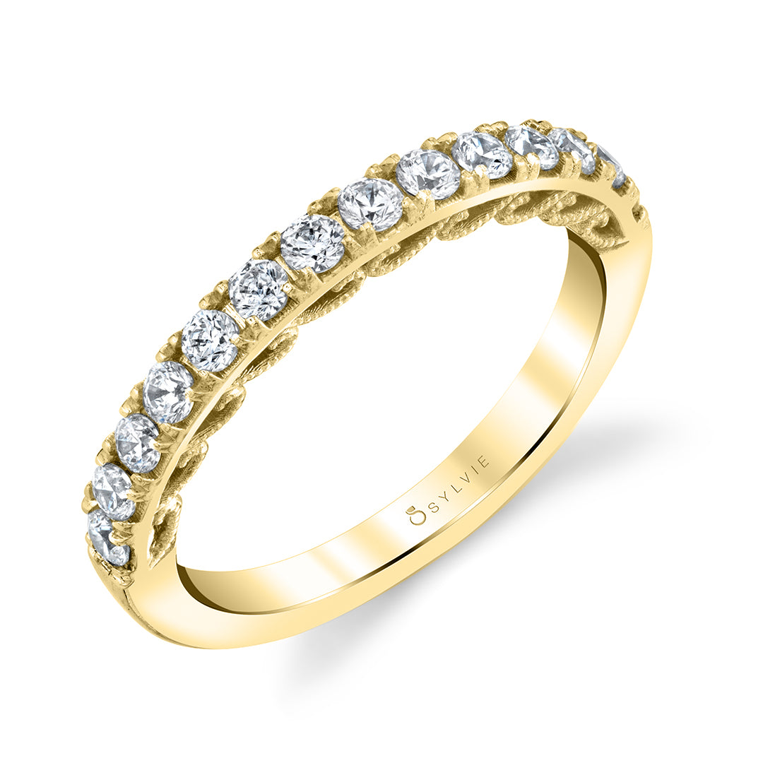 (14K Yellow) Lolita - Vintage Wedding Band
