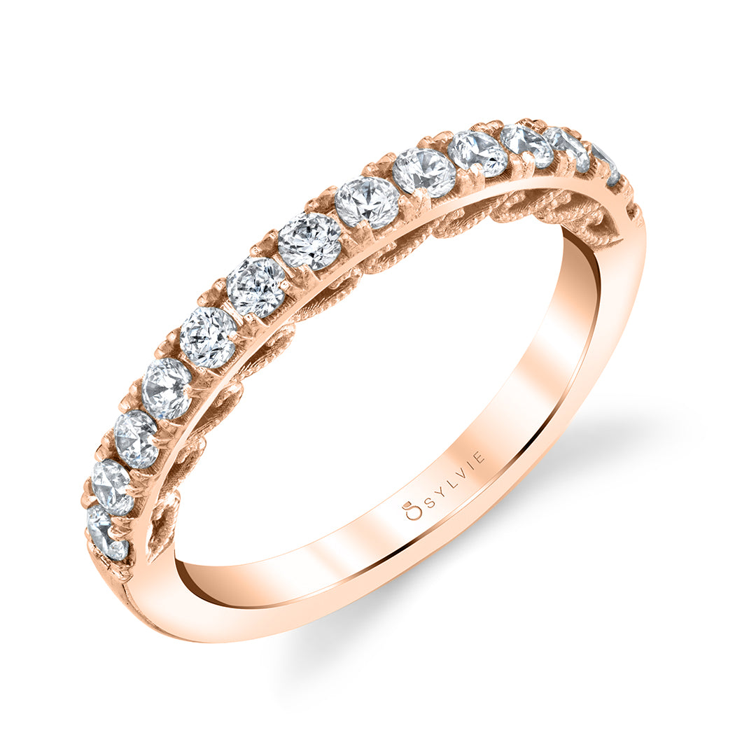 (18K Rose) Lolita - Vintage Wedding Band