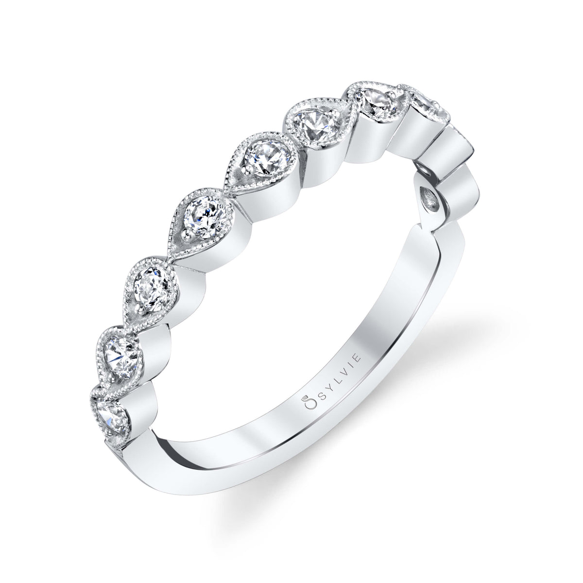 (Platinum White) Vintage Wedding Band