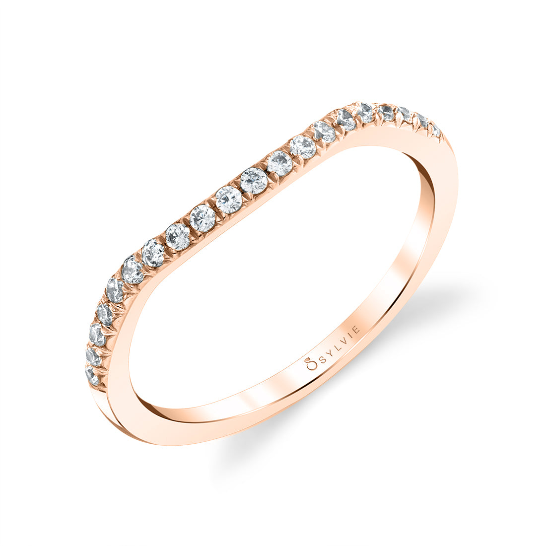 (14K Rose) Classic Wedding Band - Alexandra