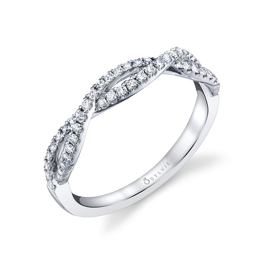 (Platinum White) Spiral Wedding Band