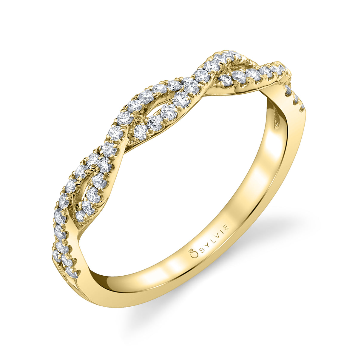 (14K Yellow) Spiral Wedding Band