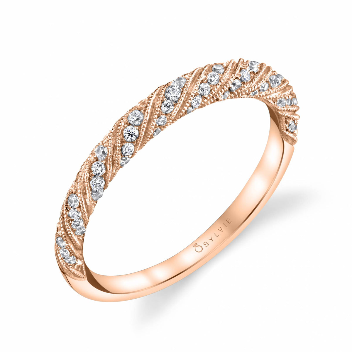 (14K Rose) Vintage Wedding Band