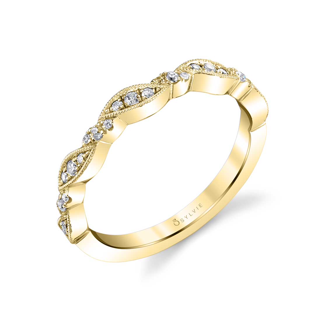 (18K Yellow) Vintage Inspired Stackable Band