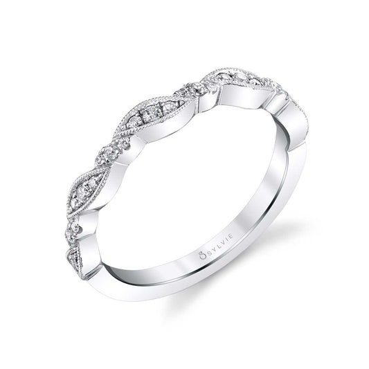 (Platinum White) Vintage Inspired Stackable Band