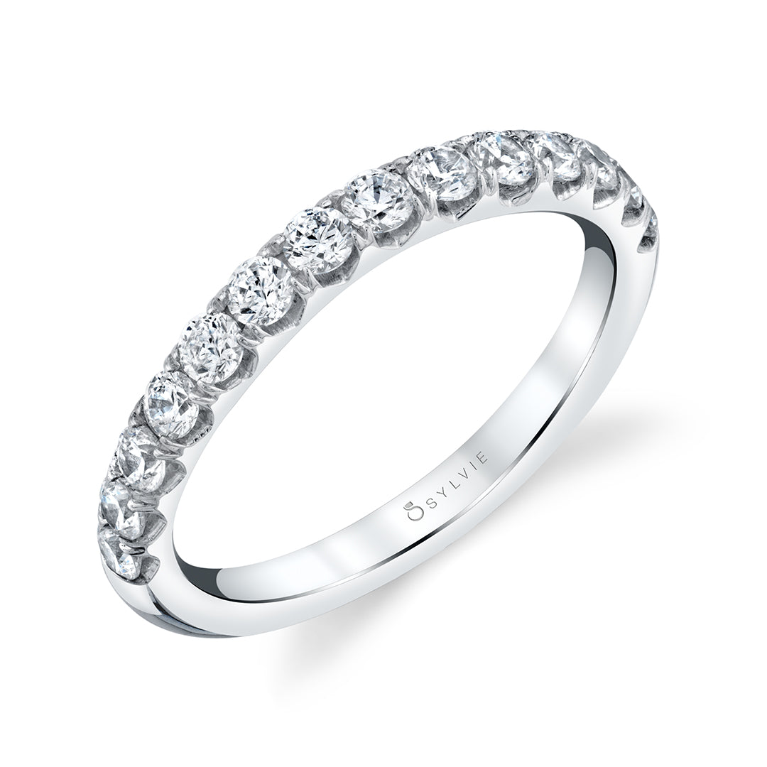 (Gallery) Anais - Classic Wedding Band with Shared Prongs
