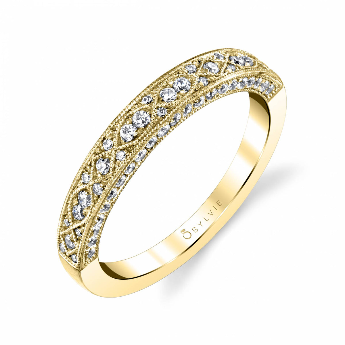 (18K Yellow) Vintage Inspired Wedding Band