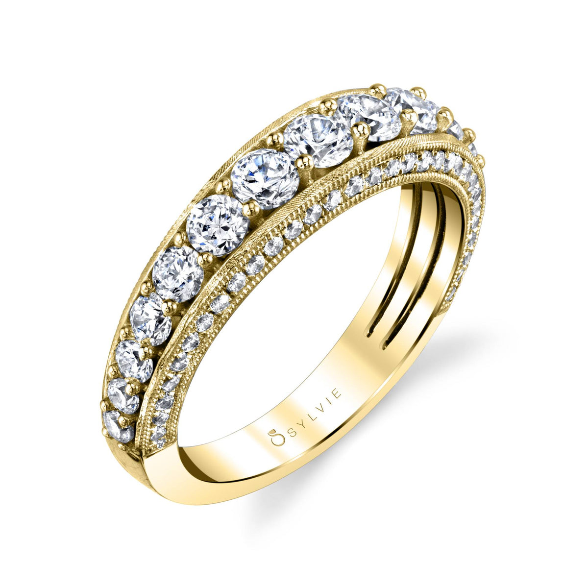 (14K Yellow) Vintage Inspired Wedding Band