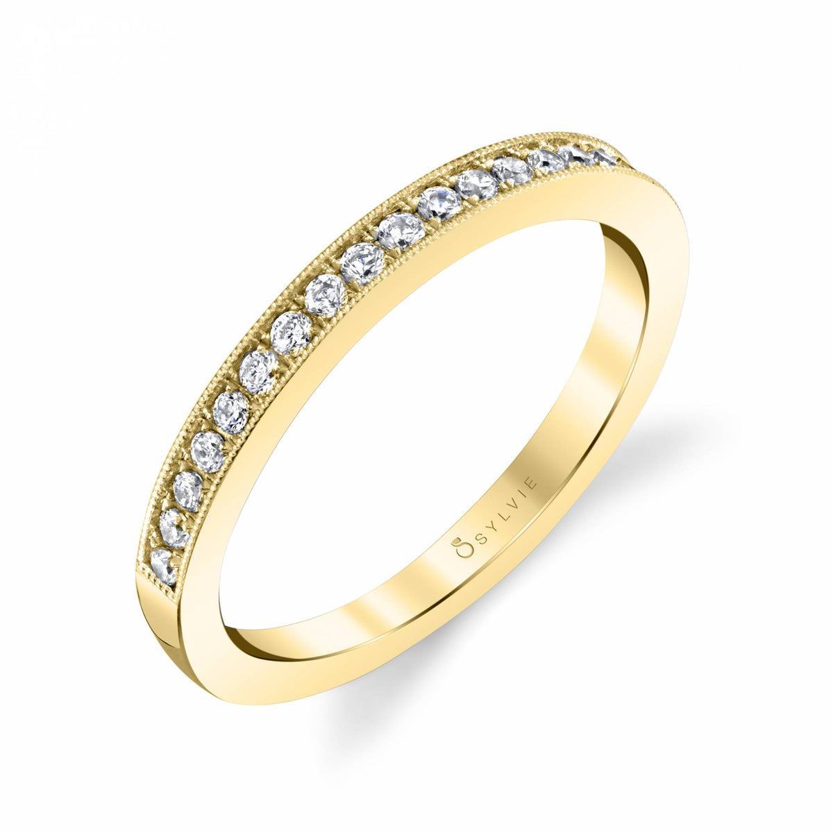 (14K Yellow) Diamond Wedding Band