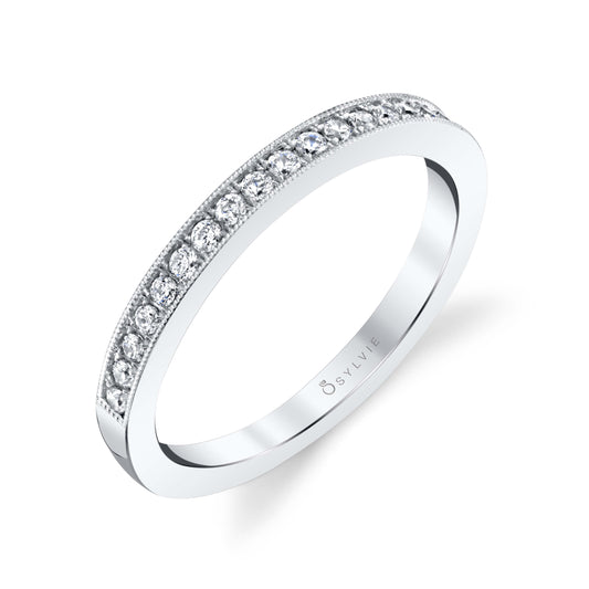 (Platinum White) Diamond Wedding Band