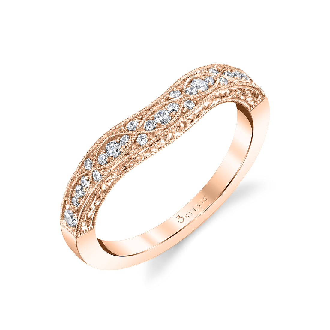 (14K Rose) Vintage Wedding Band