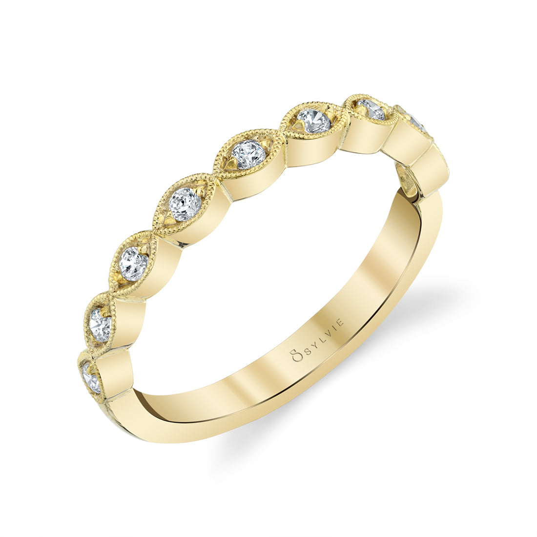 (Platinum White) Vintage Inspired Wedding Band