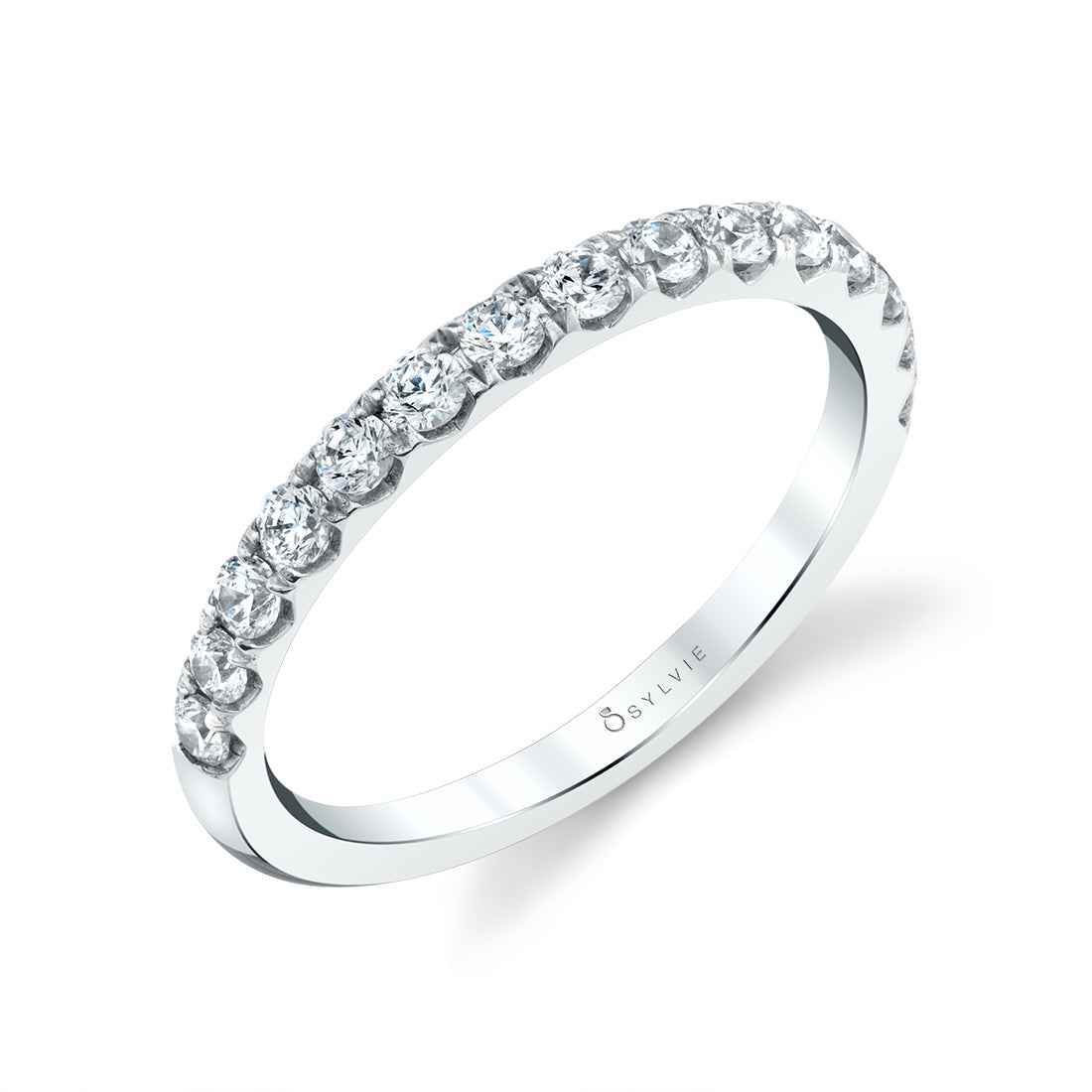 (Platinum White) Classic Diamond Wedding Ring - Aimee