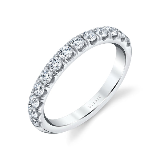 (Platinum White) Classic Diamond Wedding Band - Adoria
