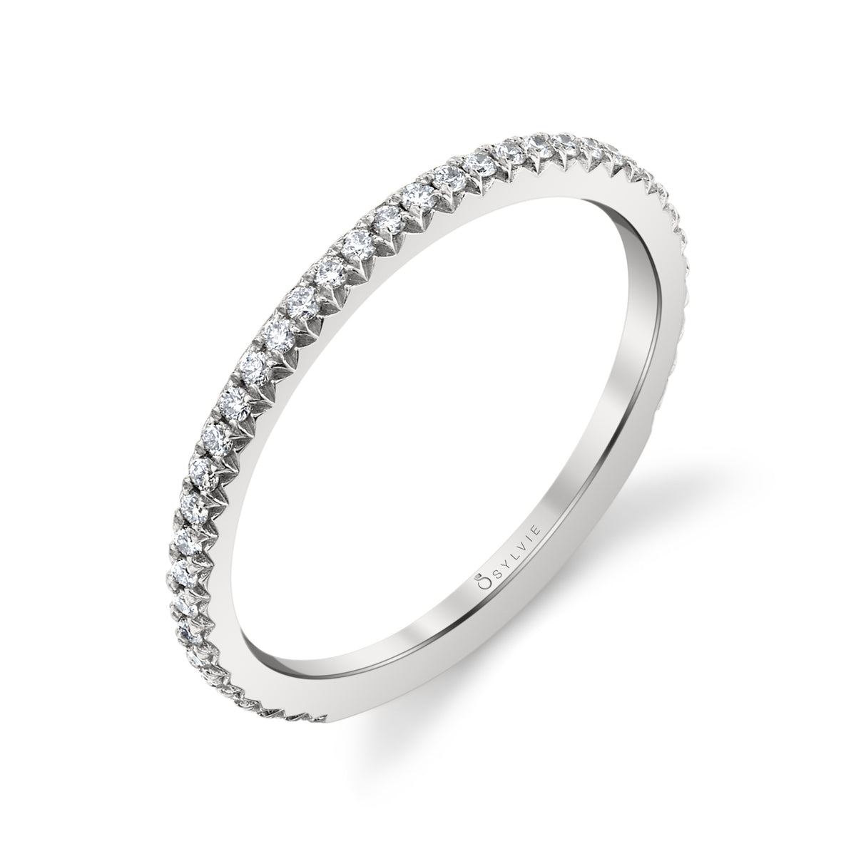 (14K White) Classic Wedding Band - Maryam