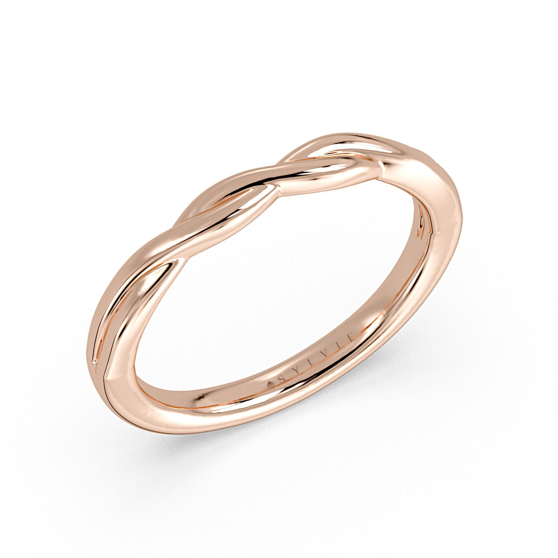(14K Rose) High Polish Spiral Wedding Ring