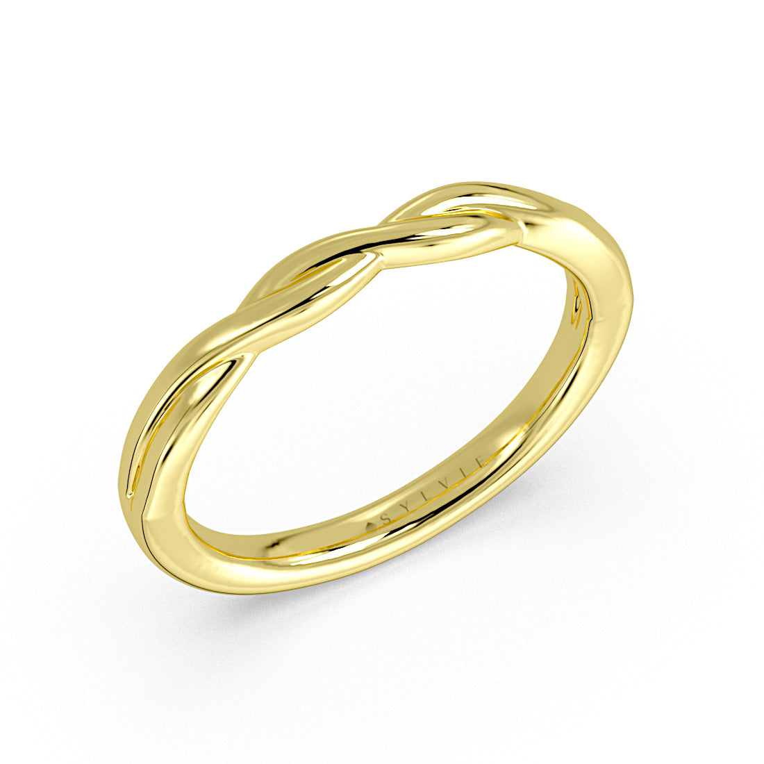 (18K Yellow) High Polish Spiral Wedding Ring