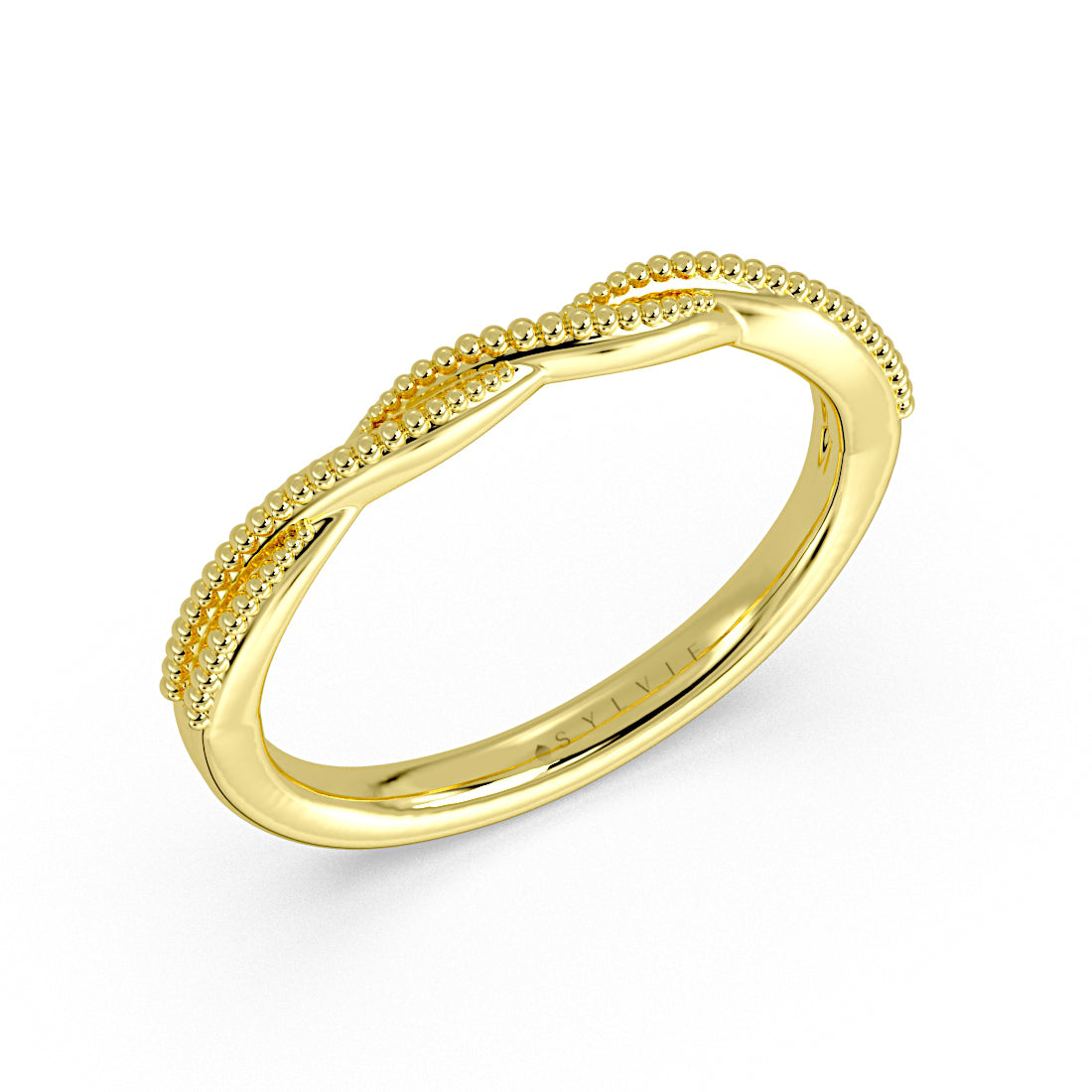 (Gallery) Spiral Milgrain Wedding Ring