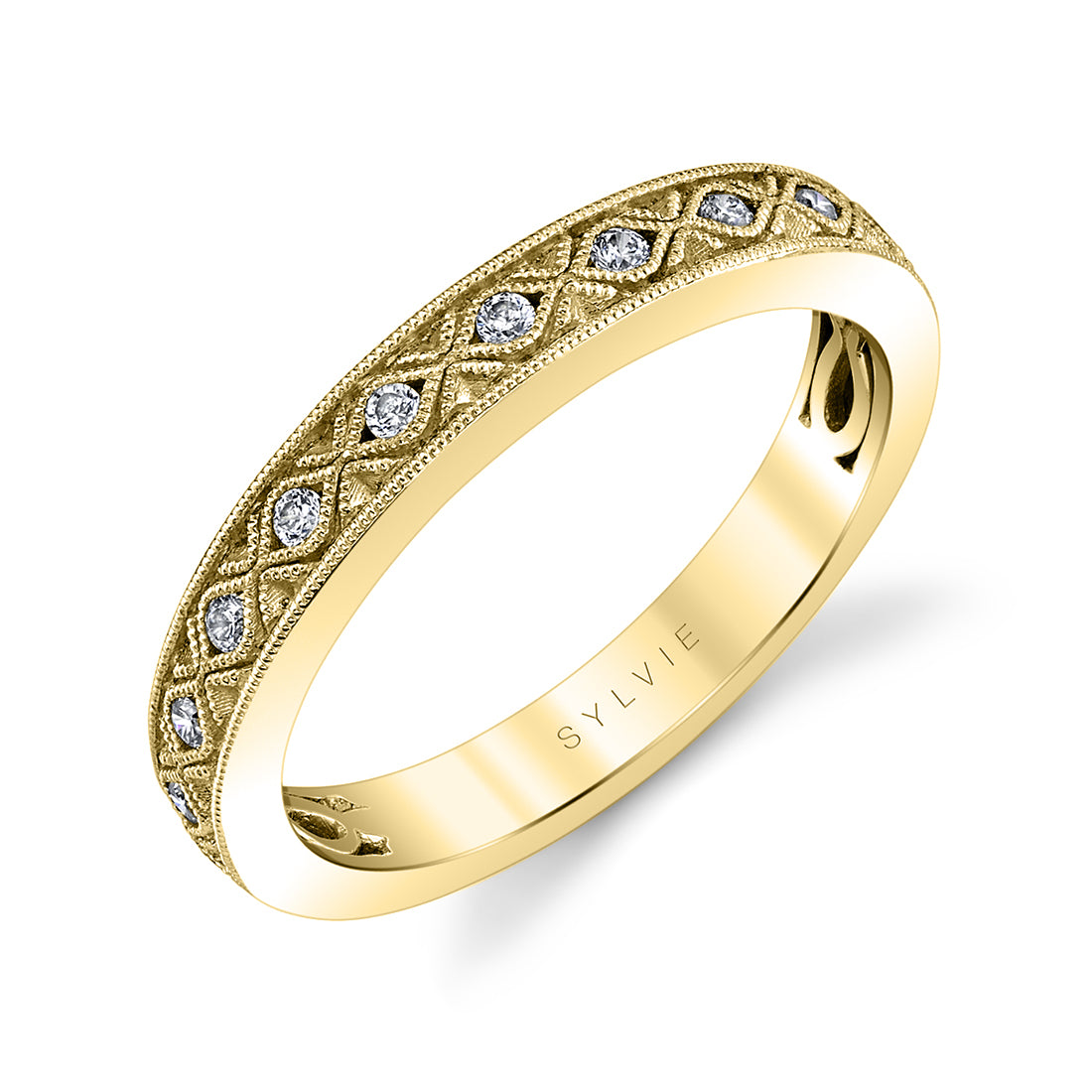 (14K Yellow) Vintage Inspired Wedding Band