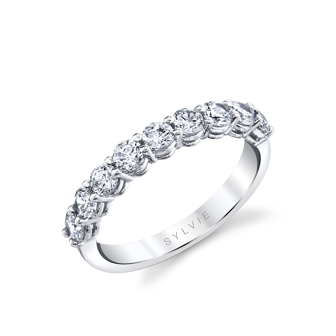 (Platinum White) Thick Band Classic Diamond Wedding Ring - Collins