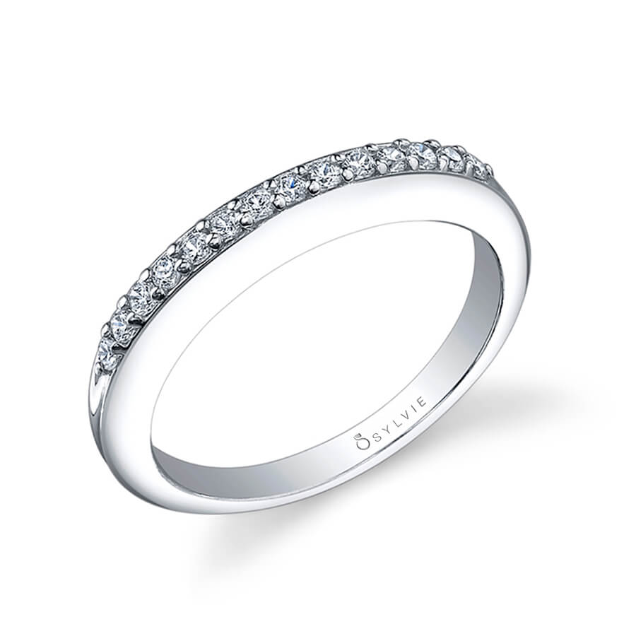 (14K Rose) Classic Diamond Wedding Band
