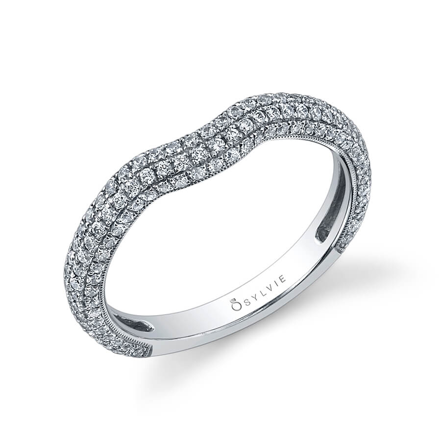 (18K Yellow) Micro Pave Wedding Band