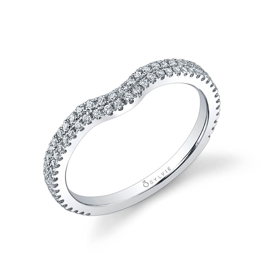 (Gallery) Double Row Curved Wedding Band