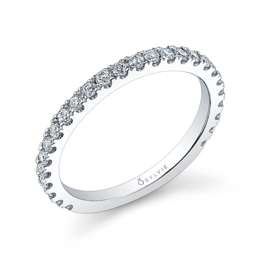 (14K White) Classic Wedding Band