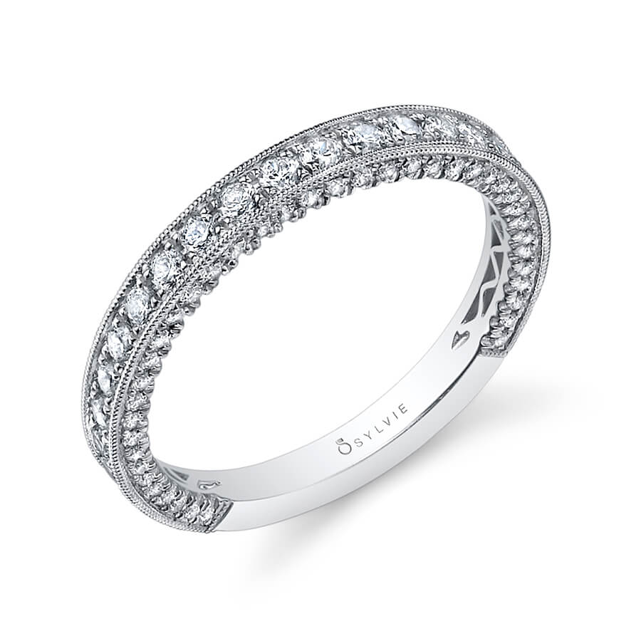 (18K Yellow) Vintage Inspired Wedding Band