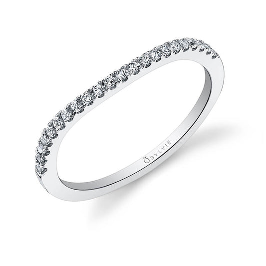 (18K Yellow) Modern Curved Wedding Band