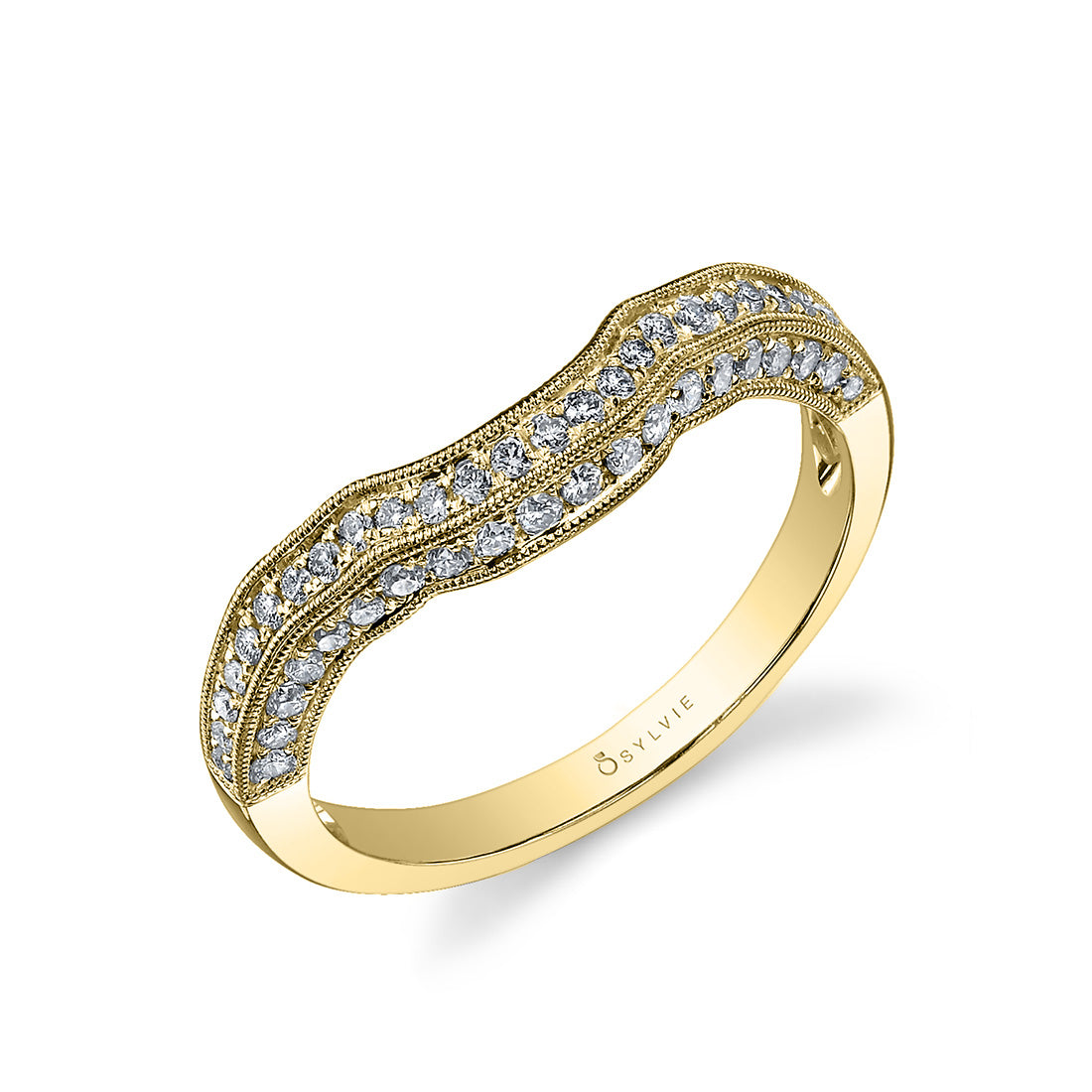 (18K Yellow) Vintage Inspired Wedding Band