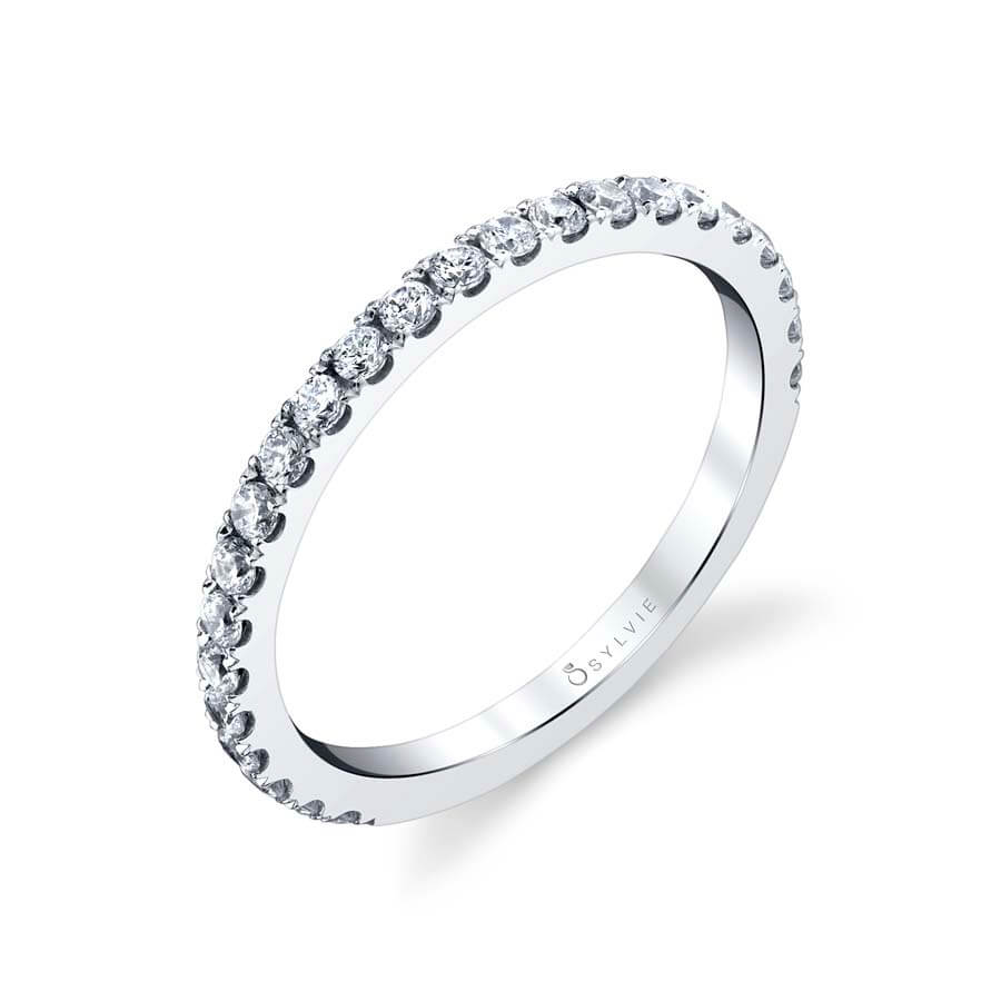 (18K Rose) Classic Diamond Wedding Band